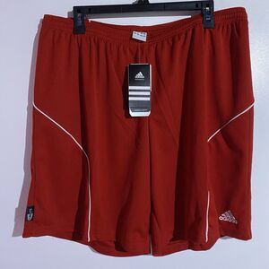 Adidas Shorts Men 2XL Red White Striker Soccer Basketball Football Climalite 365